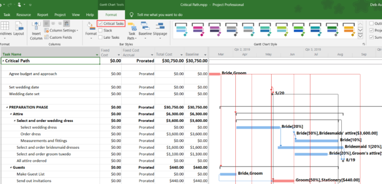 Working with the Critical Path in Microsoft Project - Simon Sez IT