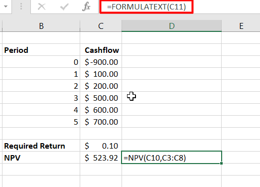 FORMULATEXT Example 1