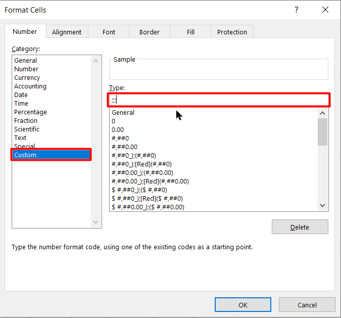 Type in ";;;" in the Custom section of the Number tab to hide the numbers in your heat map