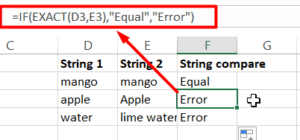 Excel String Compare